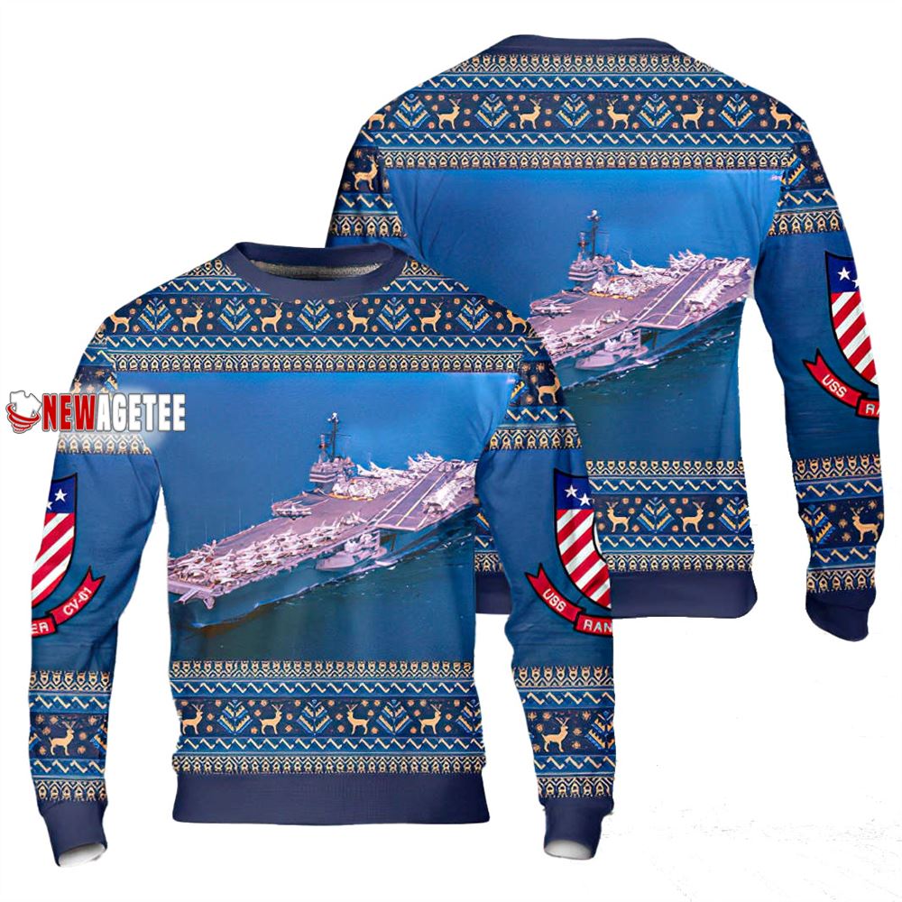 Us Navy Uss Ranger Cv Cva 61 Christmas Sweater