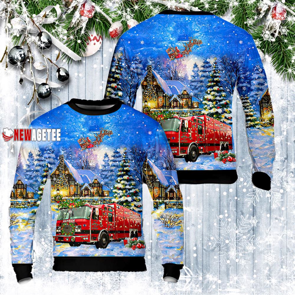 Warwick Rhode Island Fire Department Christmas Ugly Sweater