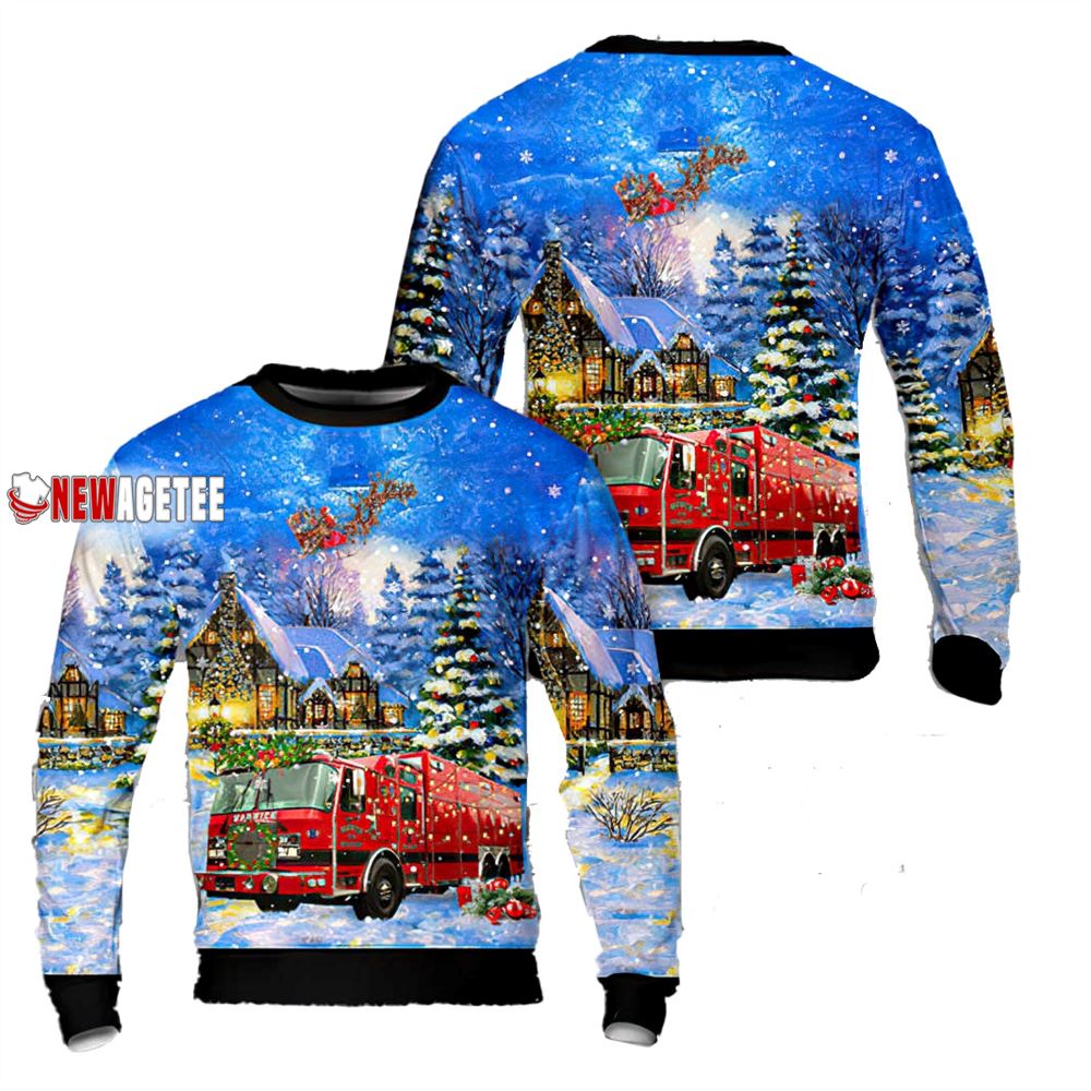 Warwick Rhode Island Fire Department Christmas Ugly Sweater