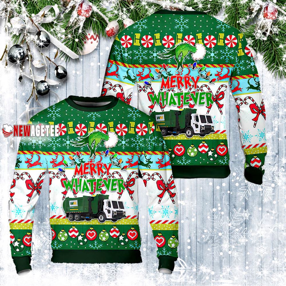 Waste Management Mack Lr With Mcneilus Zr Side Loader Christmas Sweater