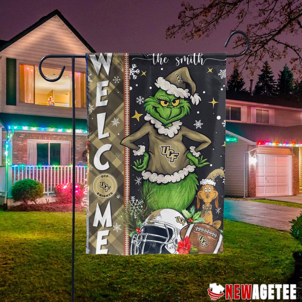 Ucf Knights Ncaa Grinch Football Welcome Christmas Garden House Personalized Garden House Flag