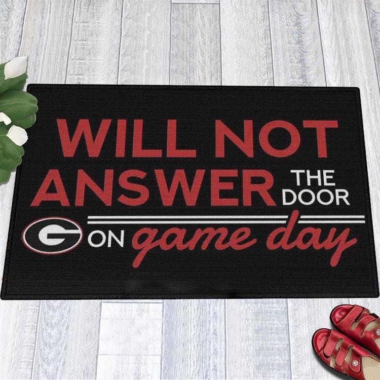 Will Not Answer The Door Bulldogs On Game Day Doormat