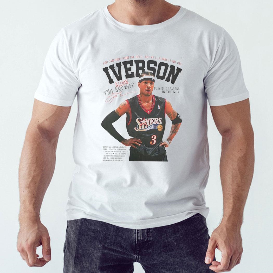 Allen Iverson Philadelphia 76ers Basketball Player Action Pose Shirt