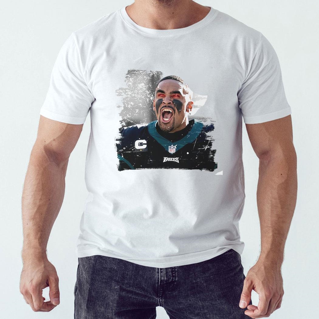 Jalen Hurts Unleashed Fangs Out Funny Shirt Long Sleeve Tee