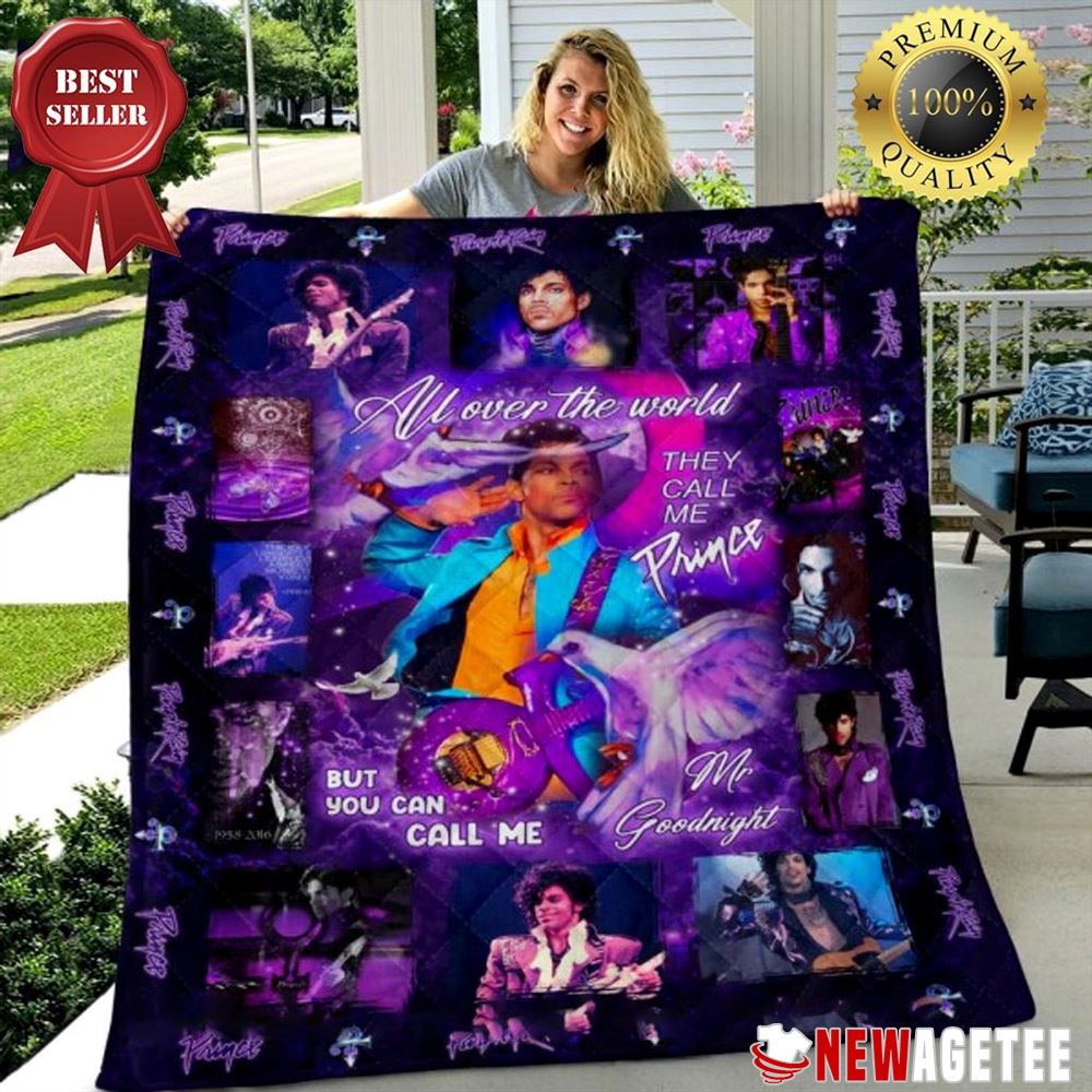 Prince Rogers Nelson All Over The World Quilt Fleece Blanket