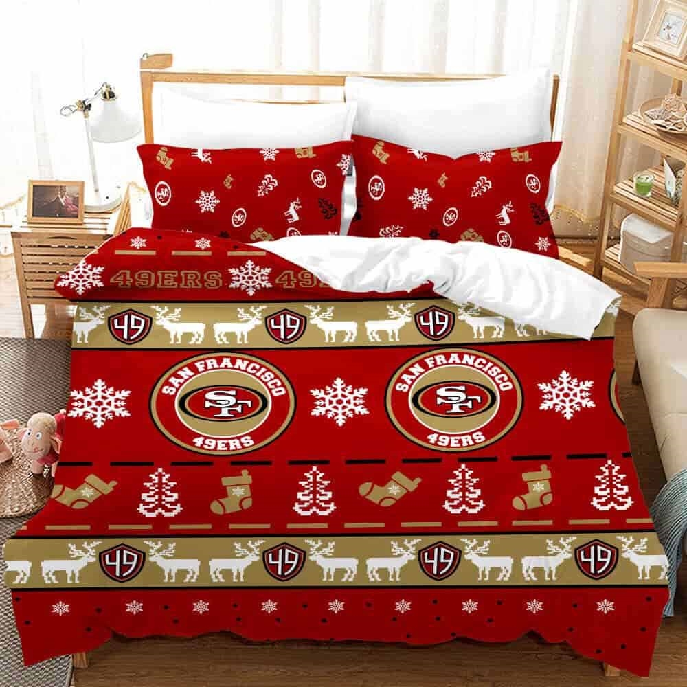 San Francisco 49ers Christmas Ugly Patterns Duvet Cover And Pillow Case Bedding Set