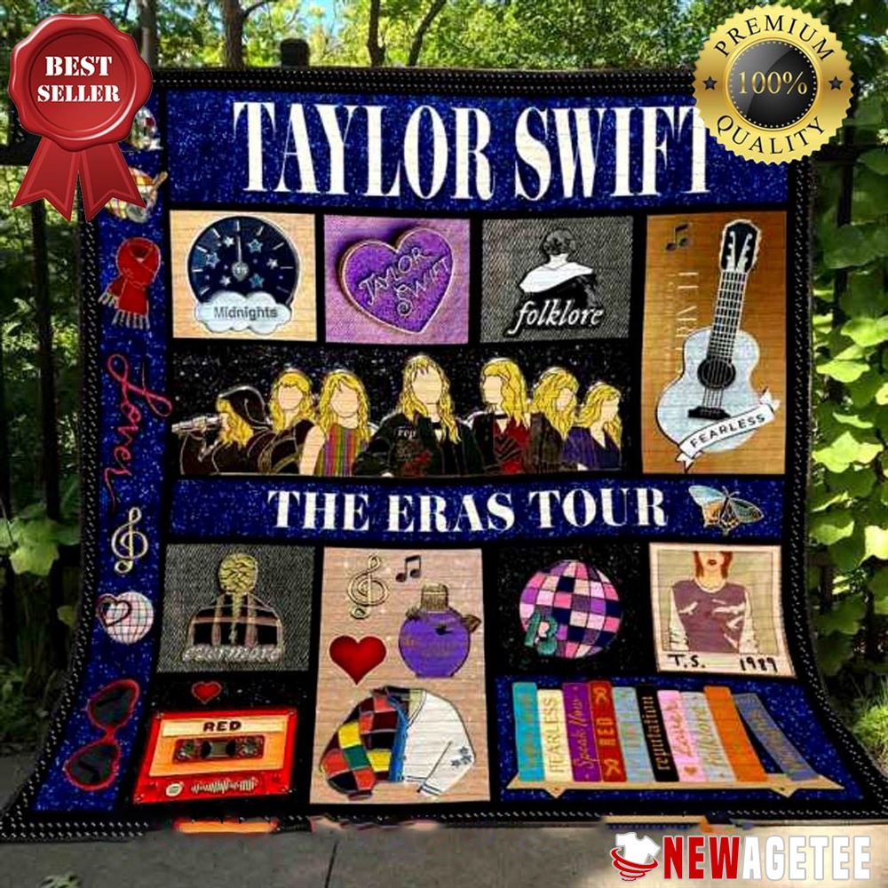 Taylor Swift The Eras Tour Folklore Fearless Album Quilt Fleece Blanket