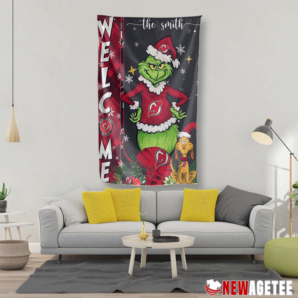 Nashville Predators Grinch Welcome Christmas Personalized Garden House Flag