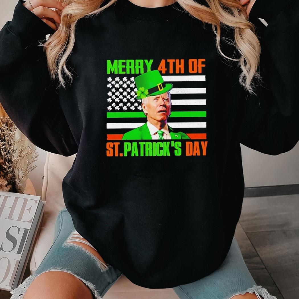 Merry 4th Of St Patrick’s Day Funny Biden Shirt Ladies Tee