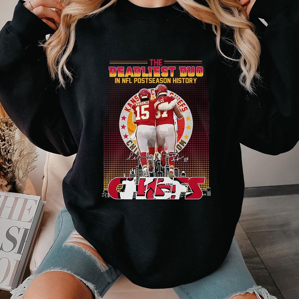 The Deadliest Duo In Postseason History Chiefs Shirt Ladies Tee