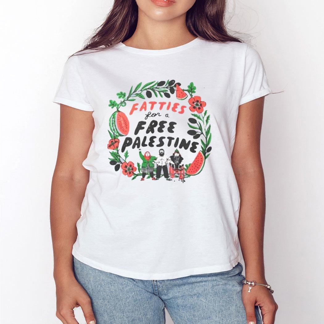 Official Fatties For A Free Palestine Shirt Ladies Tee