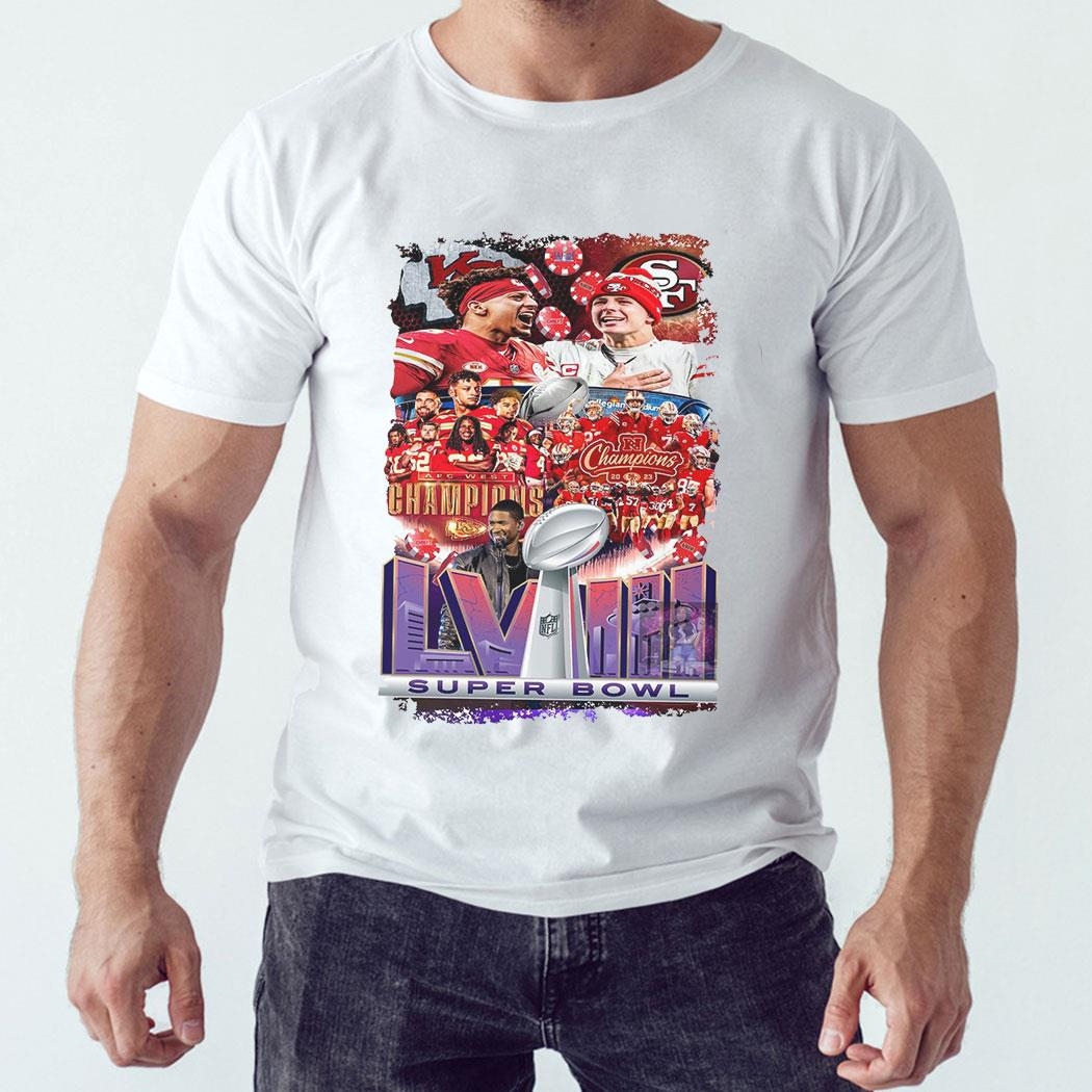 Official Super Bowl Lviii San Francisco 49ers Vs Kansas City Chiefs Mathup Usher Show Shirt