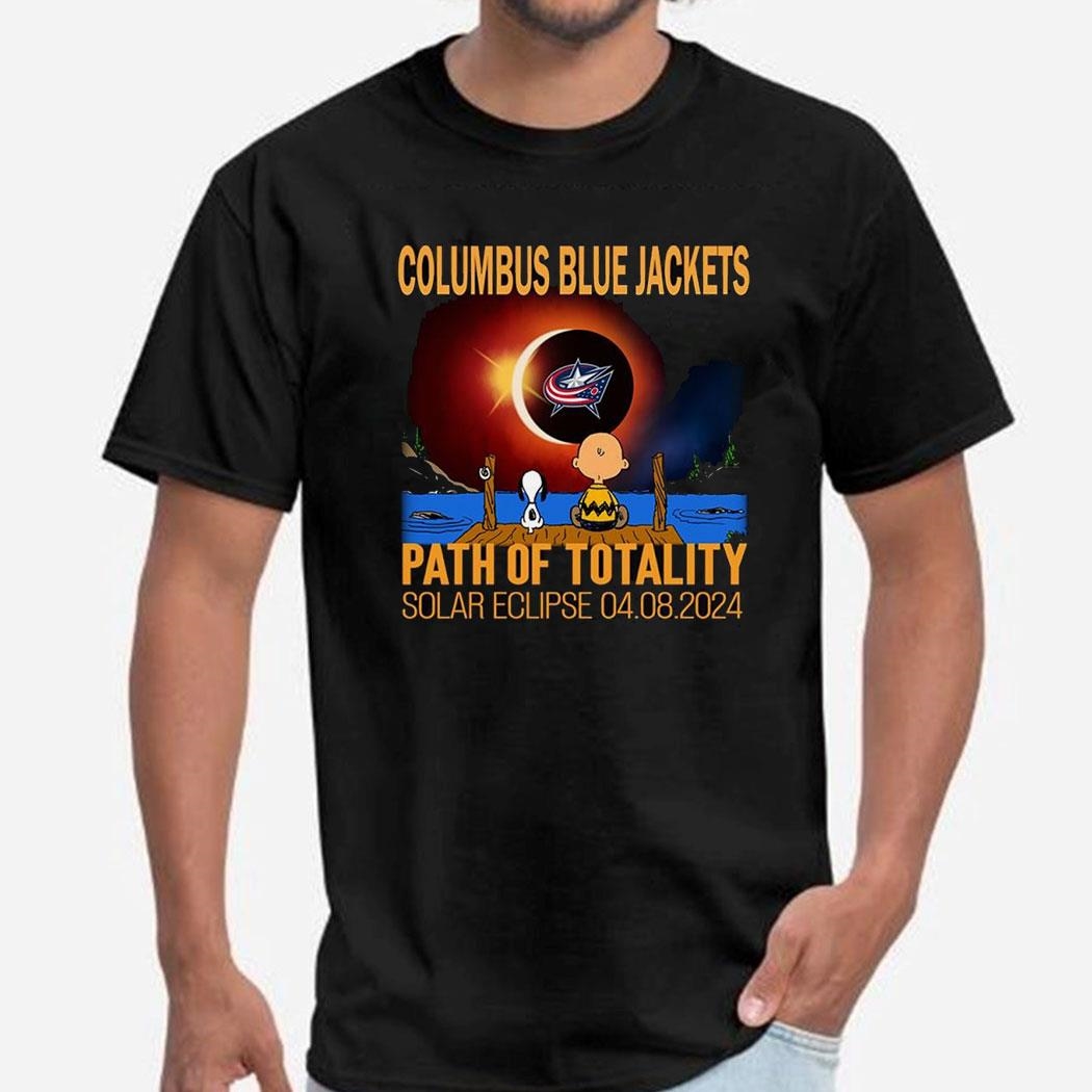 Columbus Blue Jackets Path Of Totality Solar Eclipse 2024 Shirt Hoodie Ladies Tee