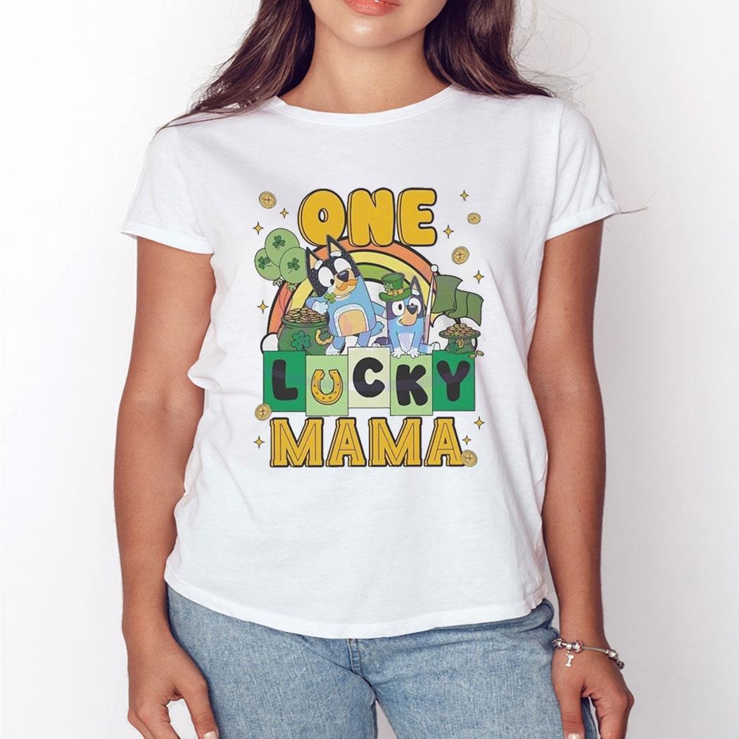 Bluey Patricks Day One Lucky Mama Shirt Hoodie