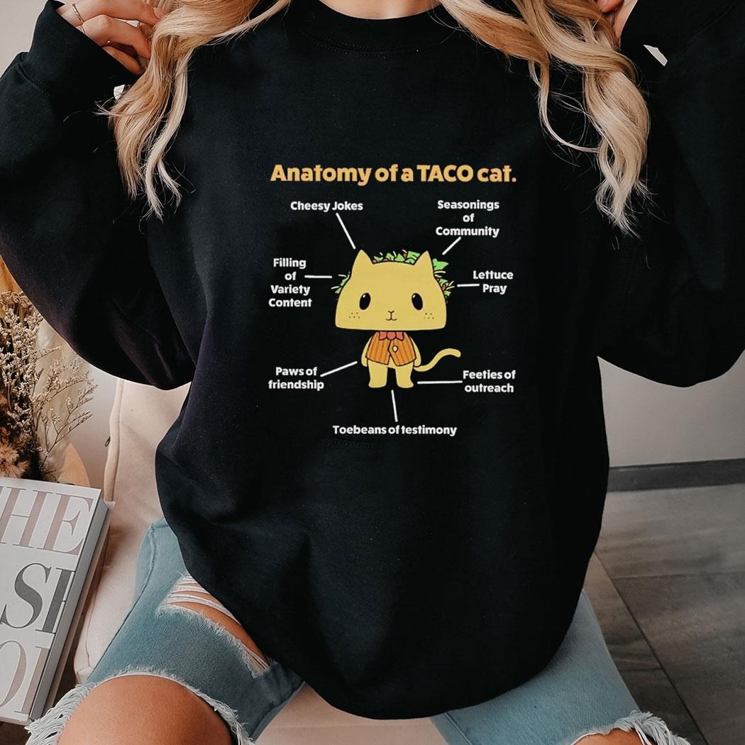 Anatomy Of A Taco Cat Cheesy Jokes Seasonings Of Community Tee Long Sleeve Shirt