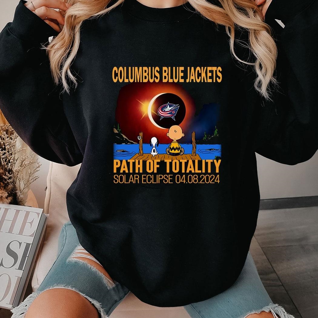 Columbus Blue Jackets Path Of Totality Solar Eclipse 2024 Shirt Hoodie Ladies Tee