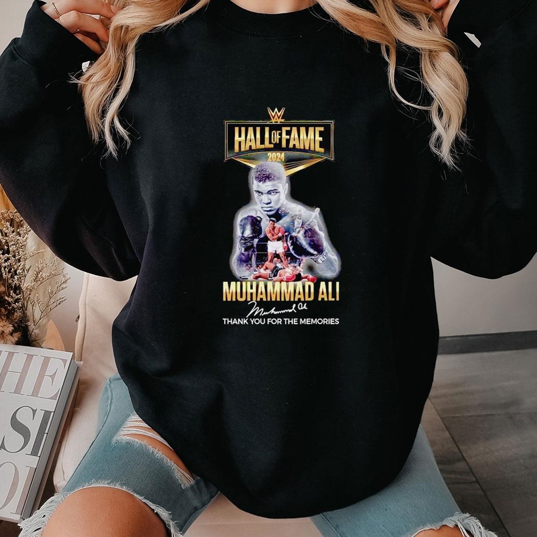 Hall Of Fame 2024 Muhammad Ali Thank You For The Memories Signature Tee Long Sleeve Shirt