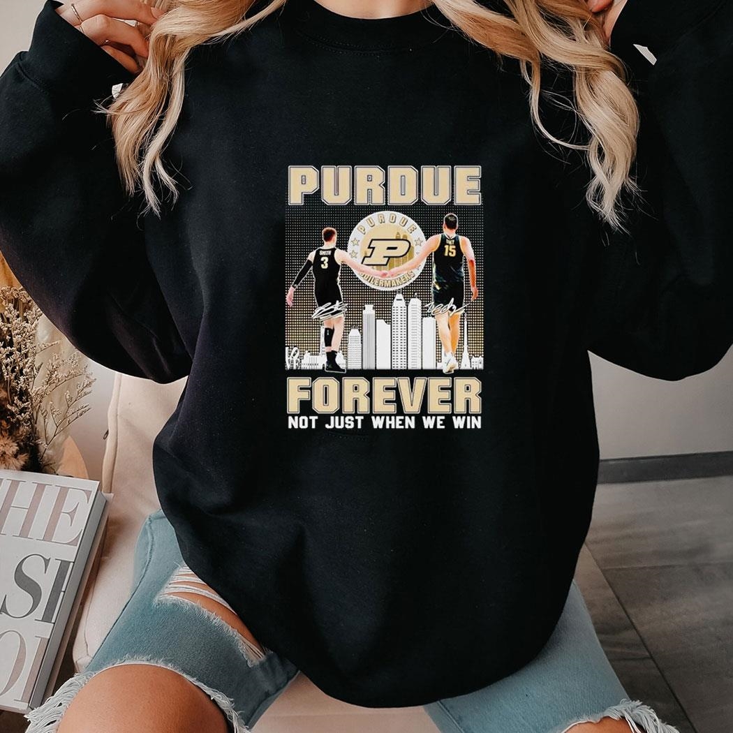 Purdue Boilermakers Braden Smith And Zach Edey Forever Not Just When We Win Signatures Shirt