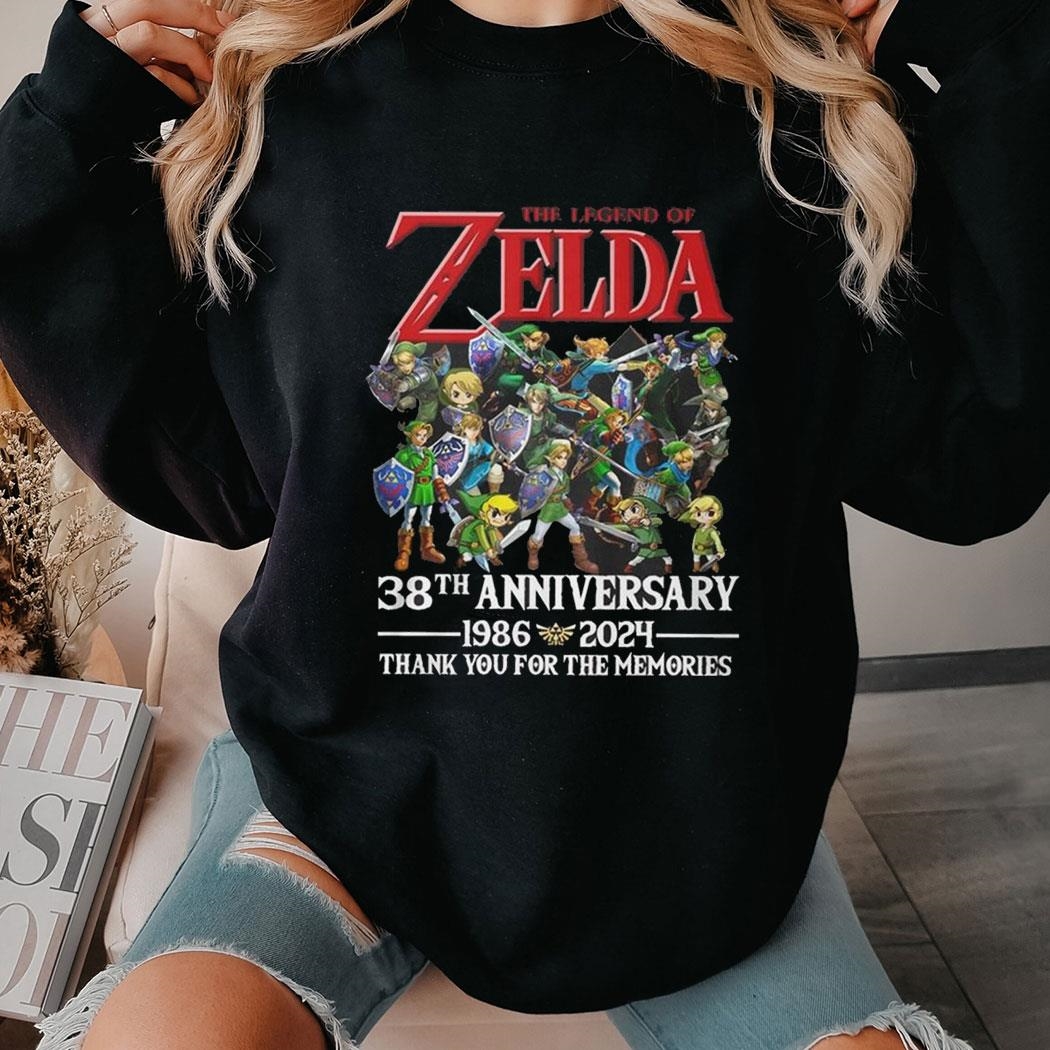 The Legends Of Zelda 38th Anniversary 1986-2024 Memories Tee Shirt