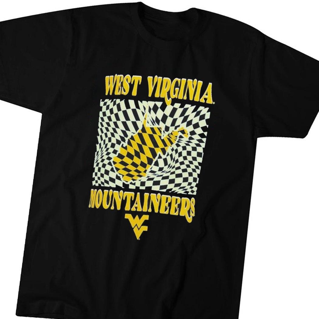 West Virginia Mountaineers Women’s Comfort Colors Checkered Mascot Shirt