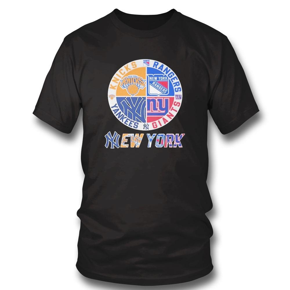 New York Proud Of State Yankees Giants Rangers Knicks Shirt Hoodie Ladies Tee