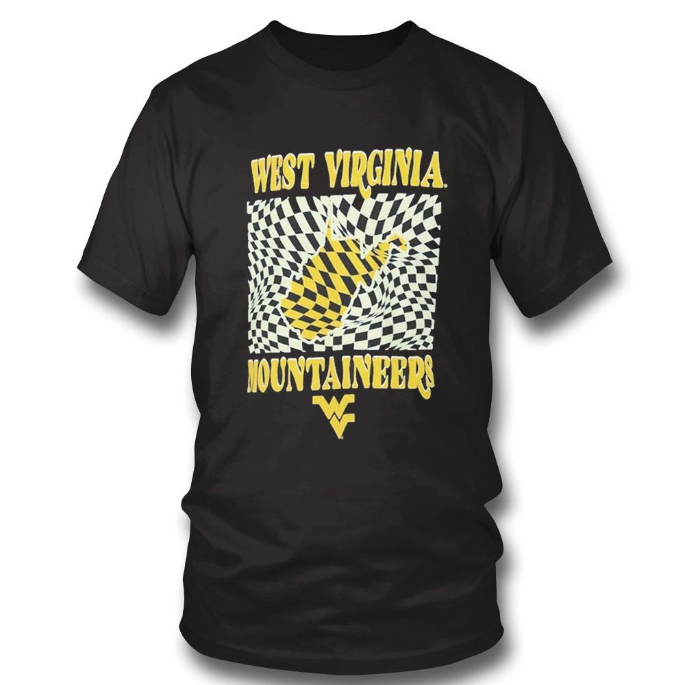 West Virginia Mountaineers Women’s Comfort Colors Checkered Mascot Shirt