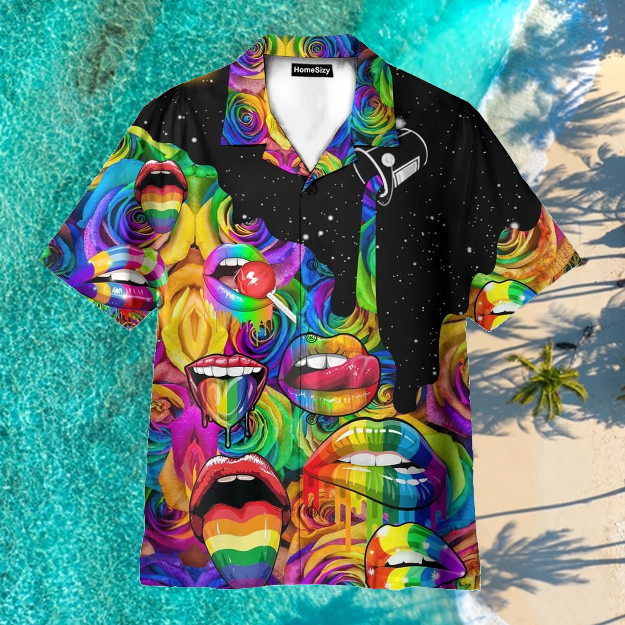 Amazing Lgbt Pride Lip Licking Aloha Hawaiian Shirt