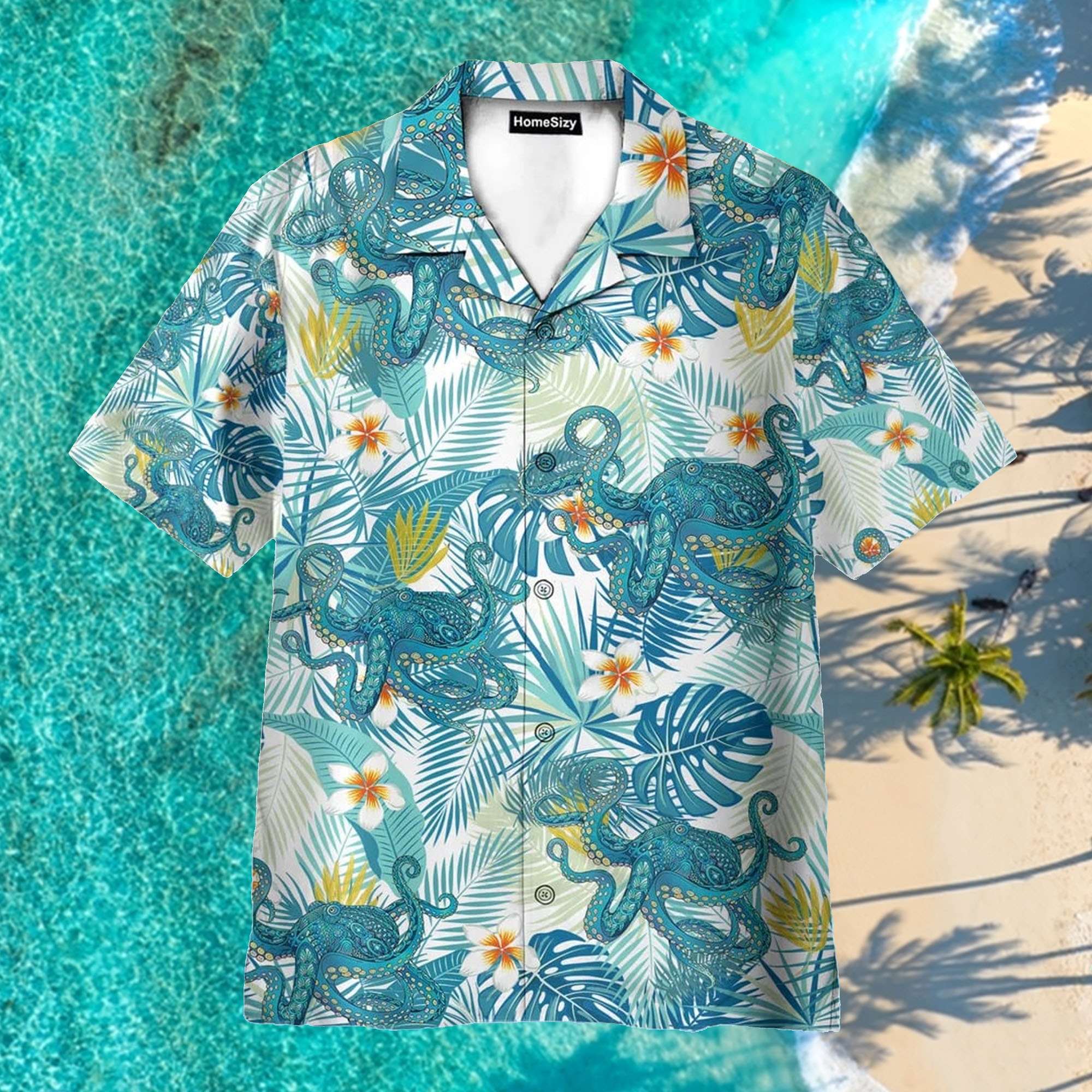 Octopus Tropical Leaves Pattern Aloha Hawaiian Shirt