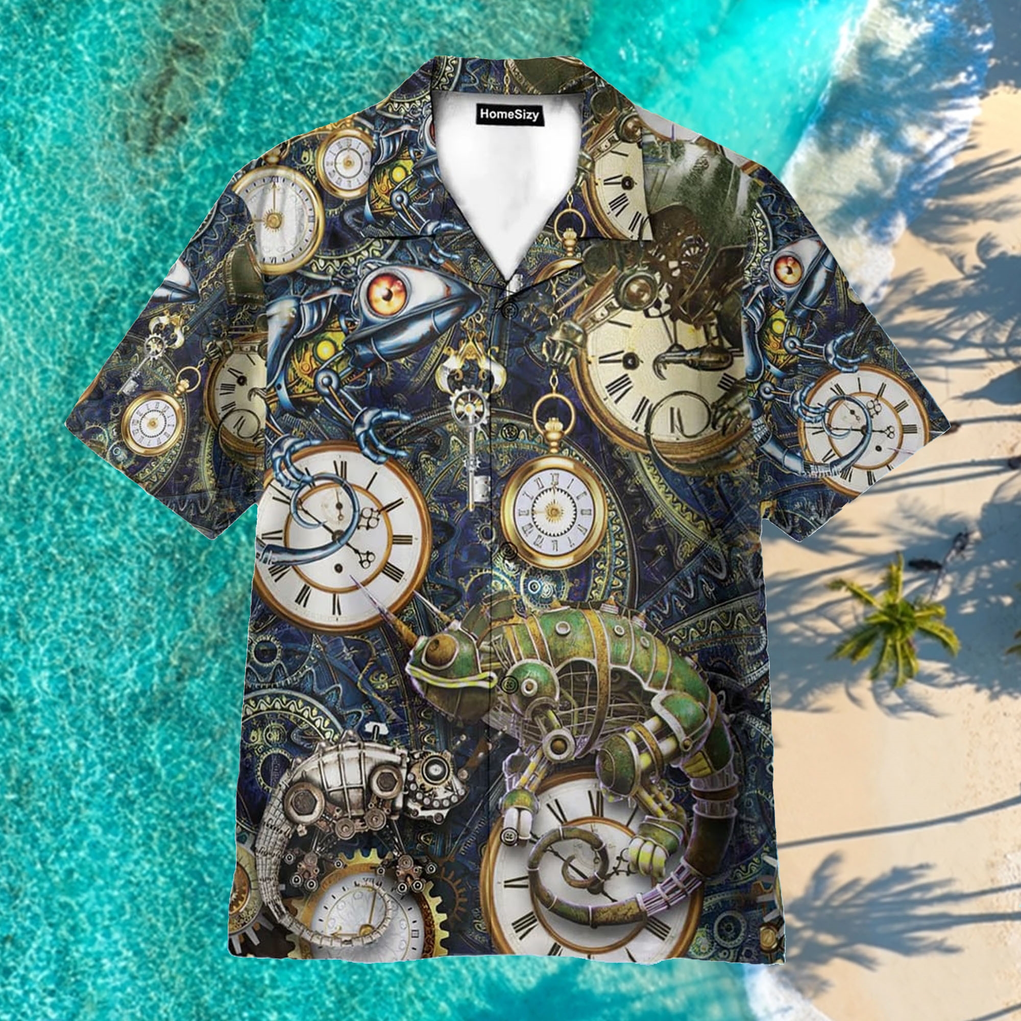 Stay Cool Steampunk Chameleon Aloha Hawaiian Shirt