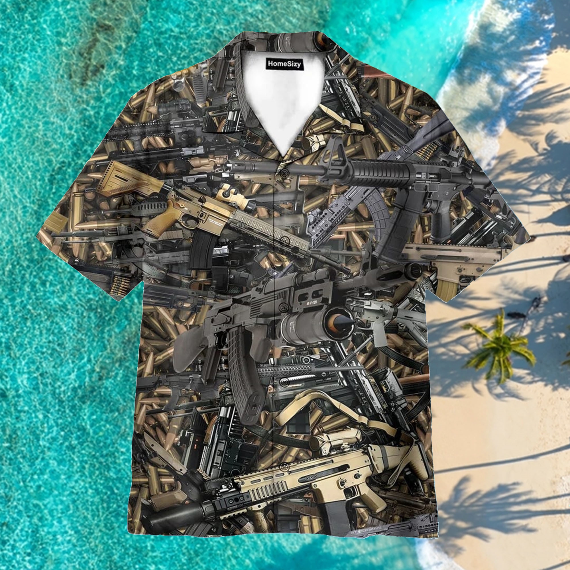 Tiki Head Tropical Leaves Pattern Aloha Hawaiian Shirt