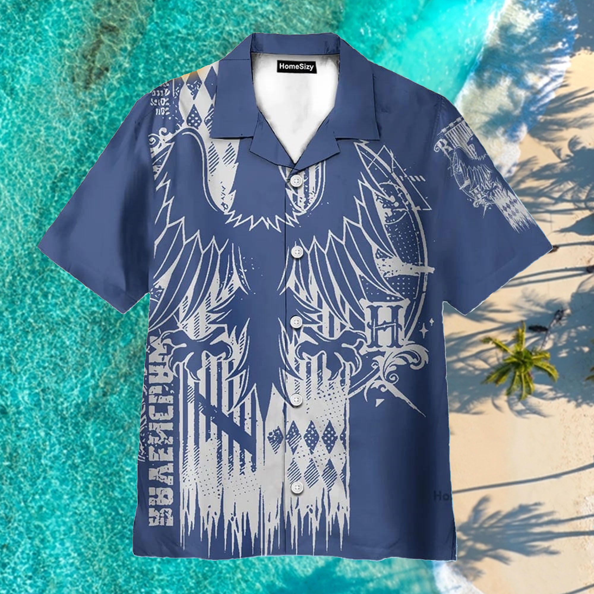 Wyoming Proud Palm Leaves Aloha Hawaiian Shirt