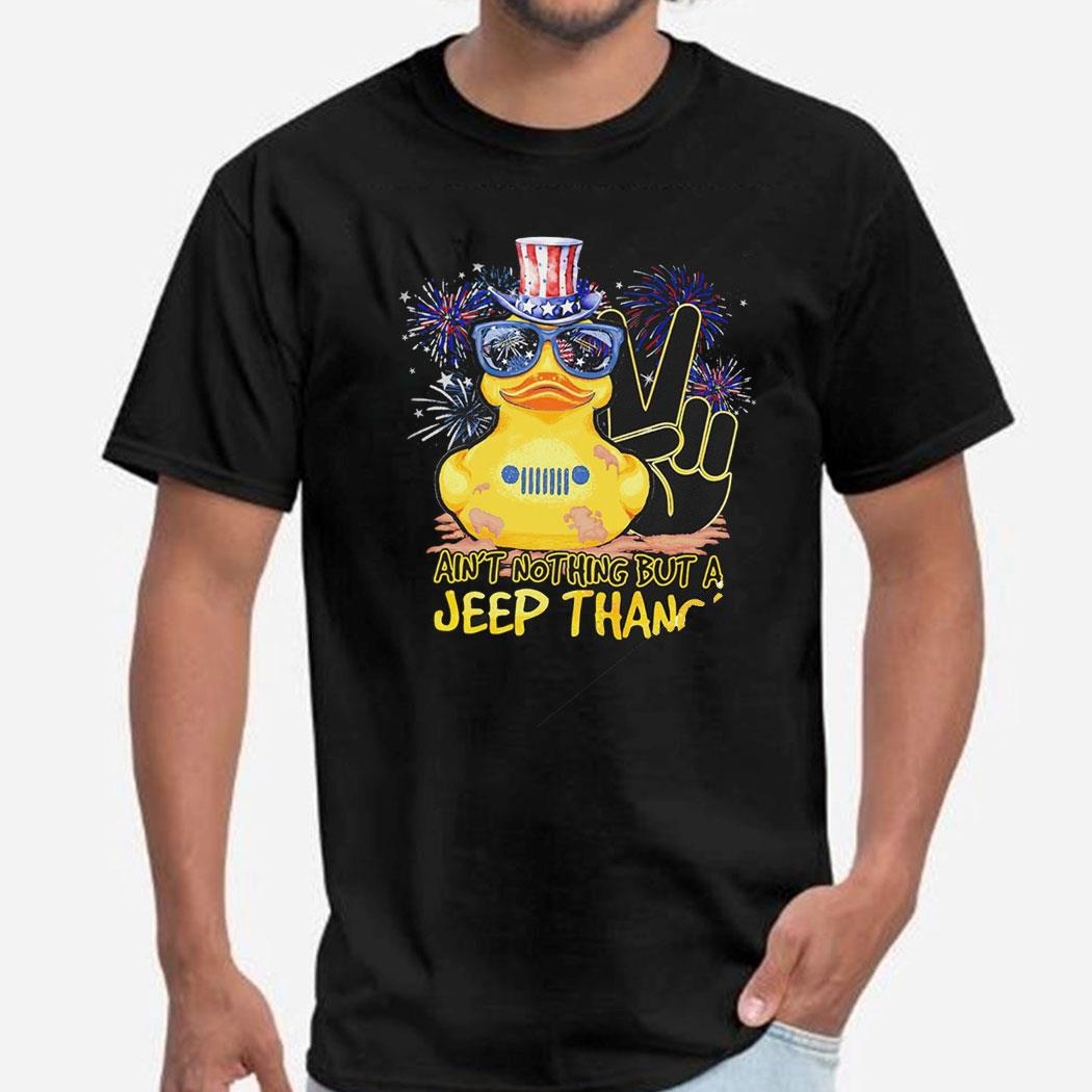Duck Ain’t Nothing But A Jeep Thang American Flag Tee Ls Shirt