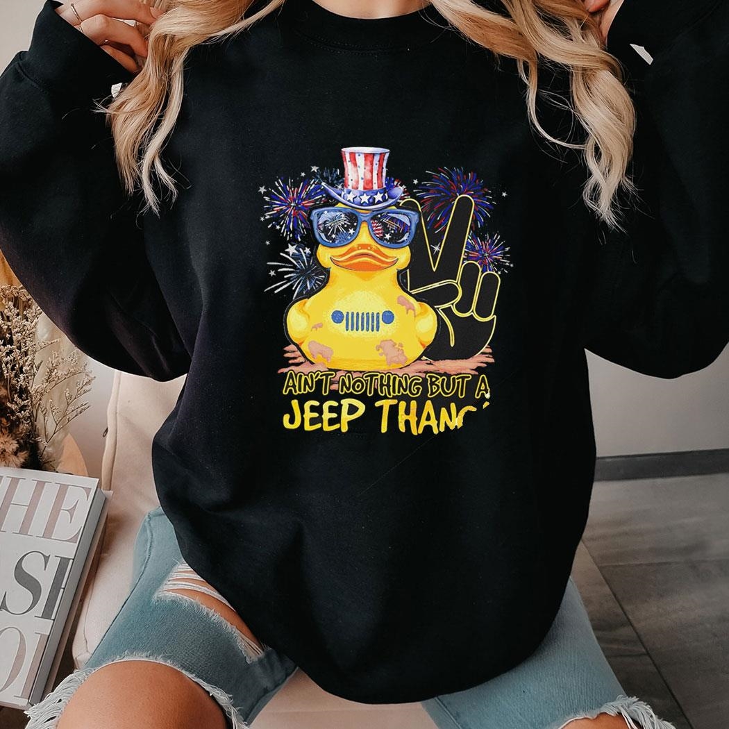 Duck Ain’t Nothing But A Jeep Thang American Flag Tee Ls Shirt