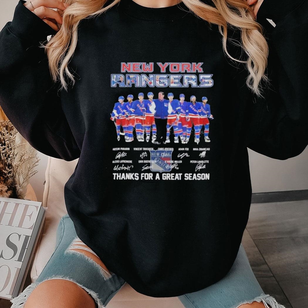 New York Rangers Fan Hockey Thank You For The Great 2024 Season Signatures Tee Ls Shirt