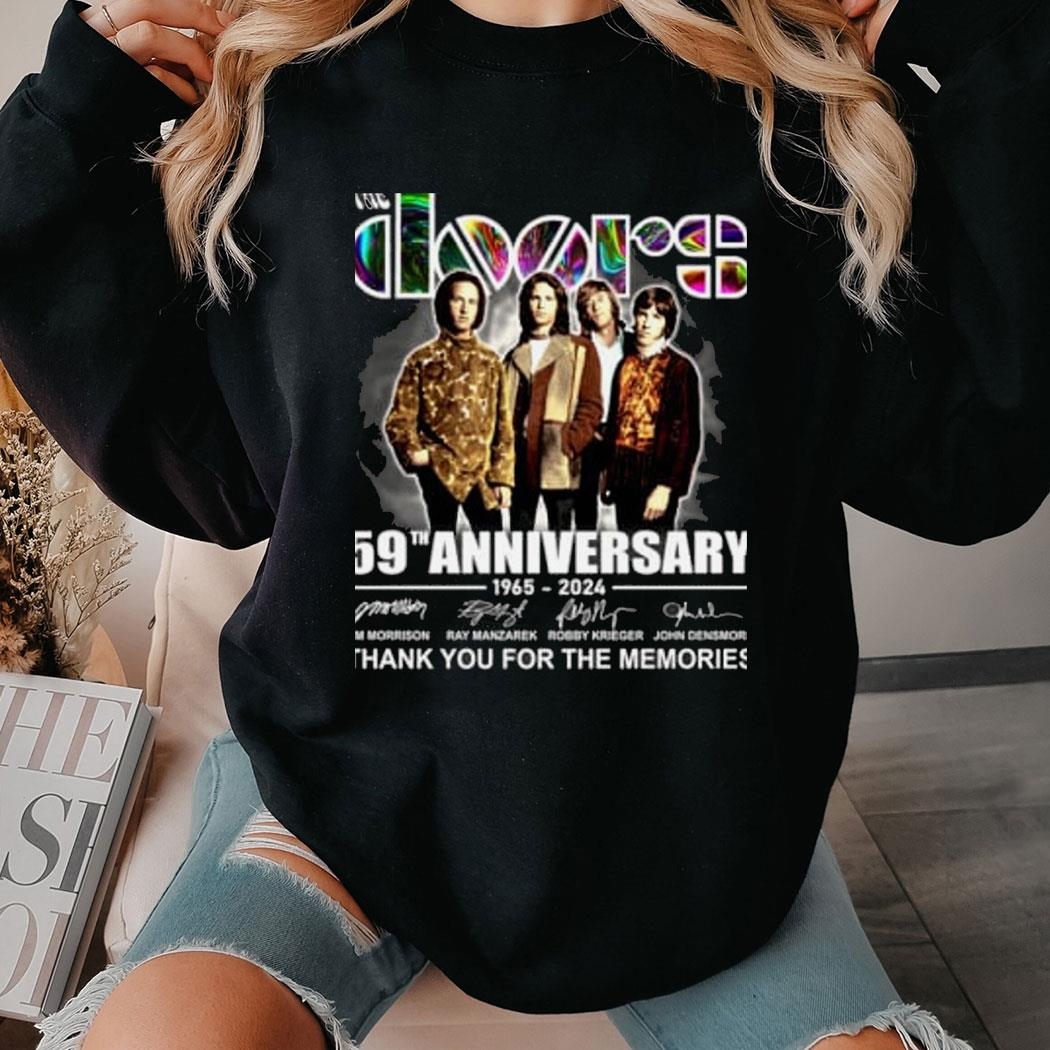 The Doors 59th Anniversary 1965-2024 Thank You For The Memories Tee Hoodie