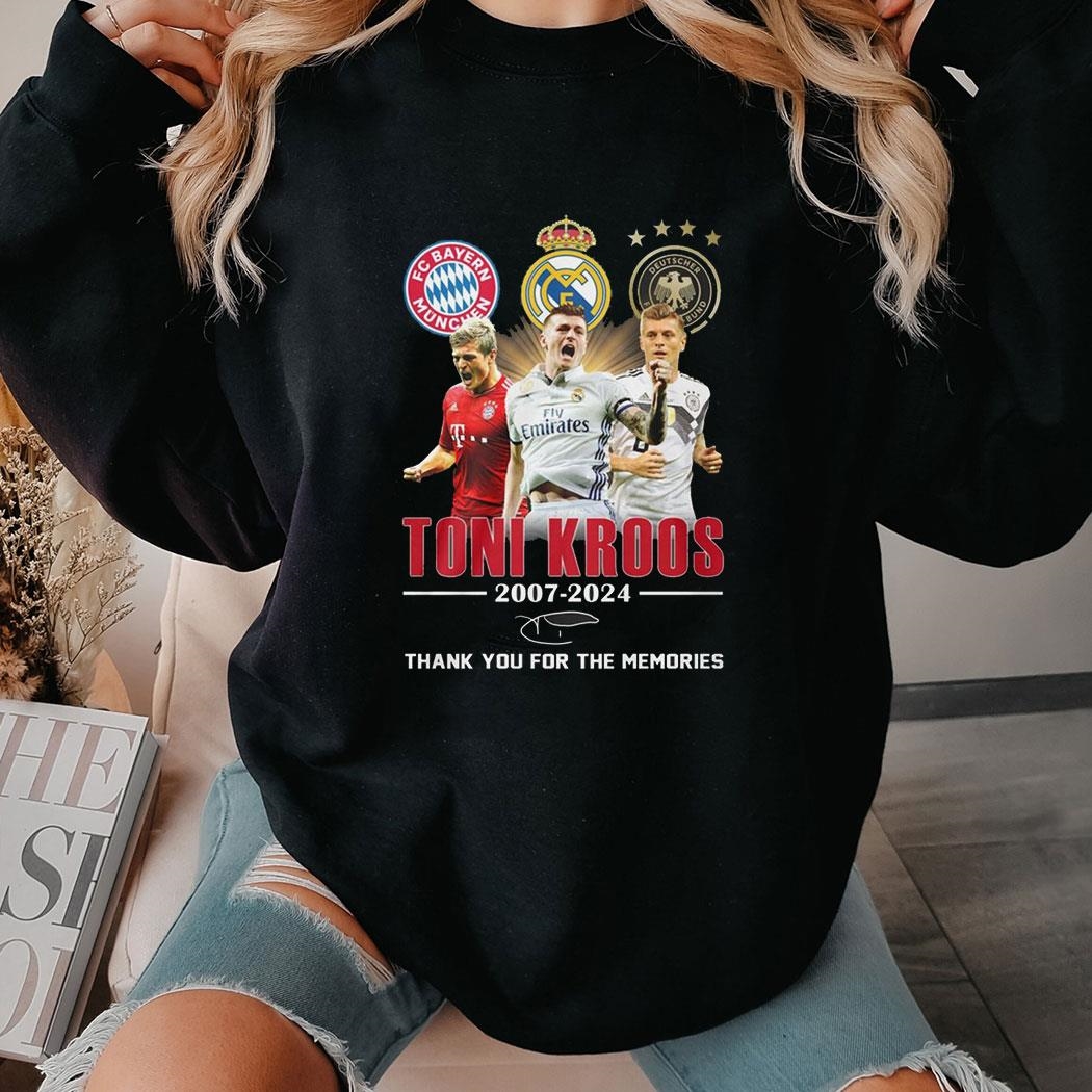 Toni Kroos 2007-2024 Thank You For The Memories Tee Ls Shirt