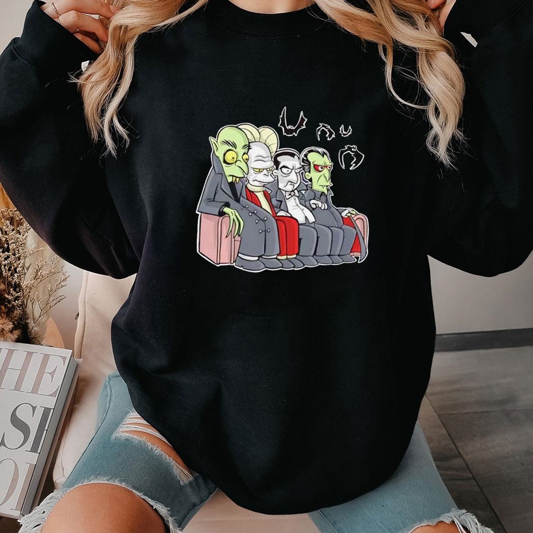 Various Versions Of Draculas Seated On A Couch Shirt Ladies Tee