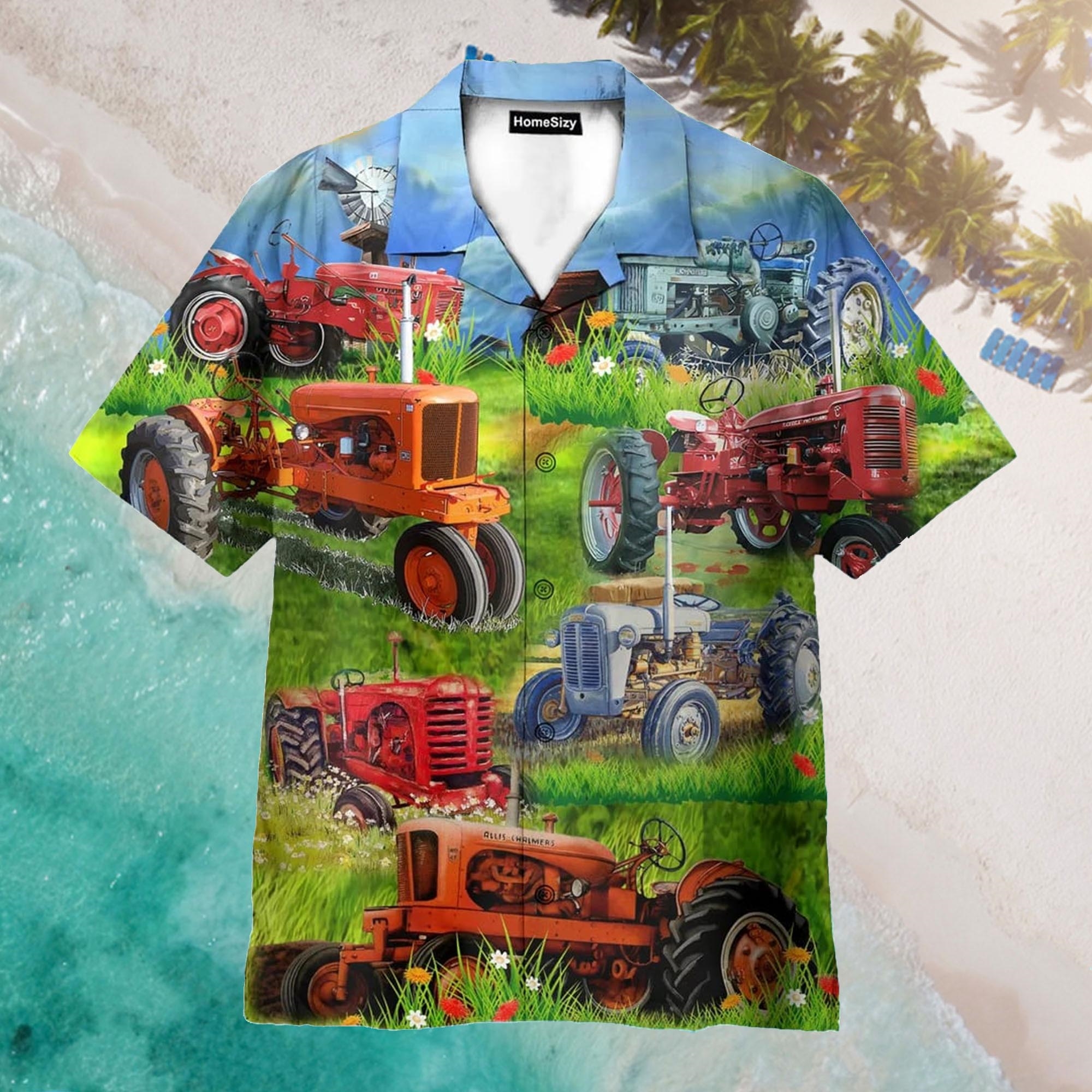 Real Men Drive Tractors Aloha Hawaiian Shirt