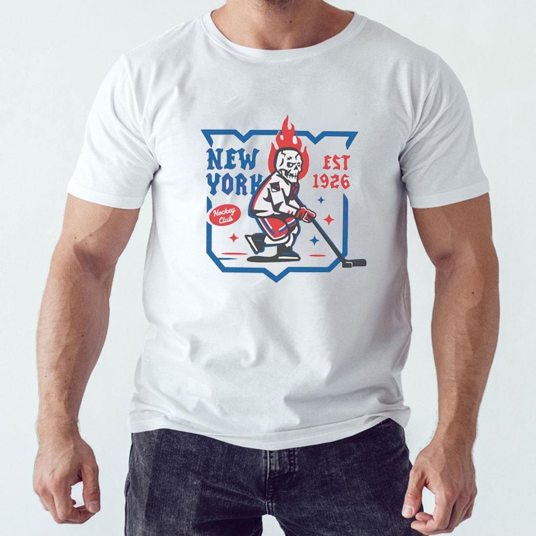 New York Rangers Skull Hockey Club Est 1926 Shirt Ladies Tee