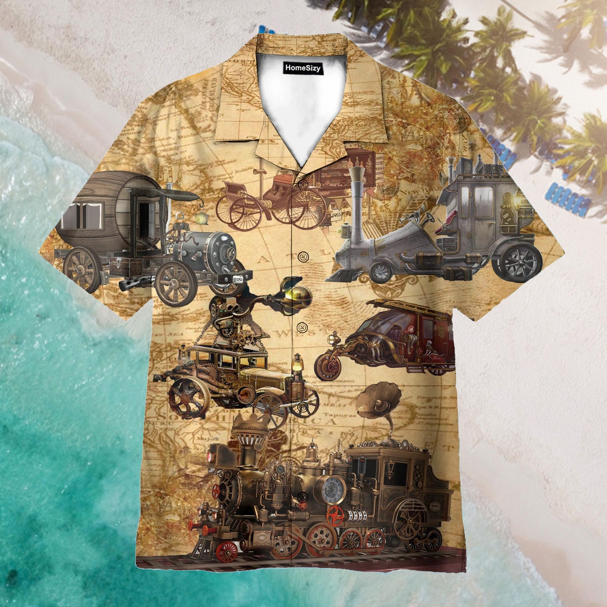 Steampunk Vehicle Design Aloha Hawaiian Shirt