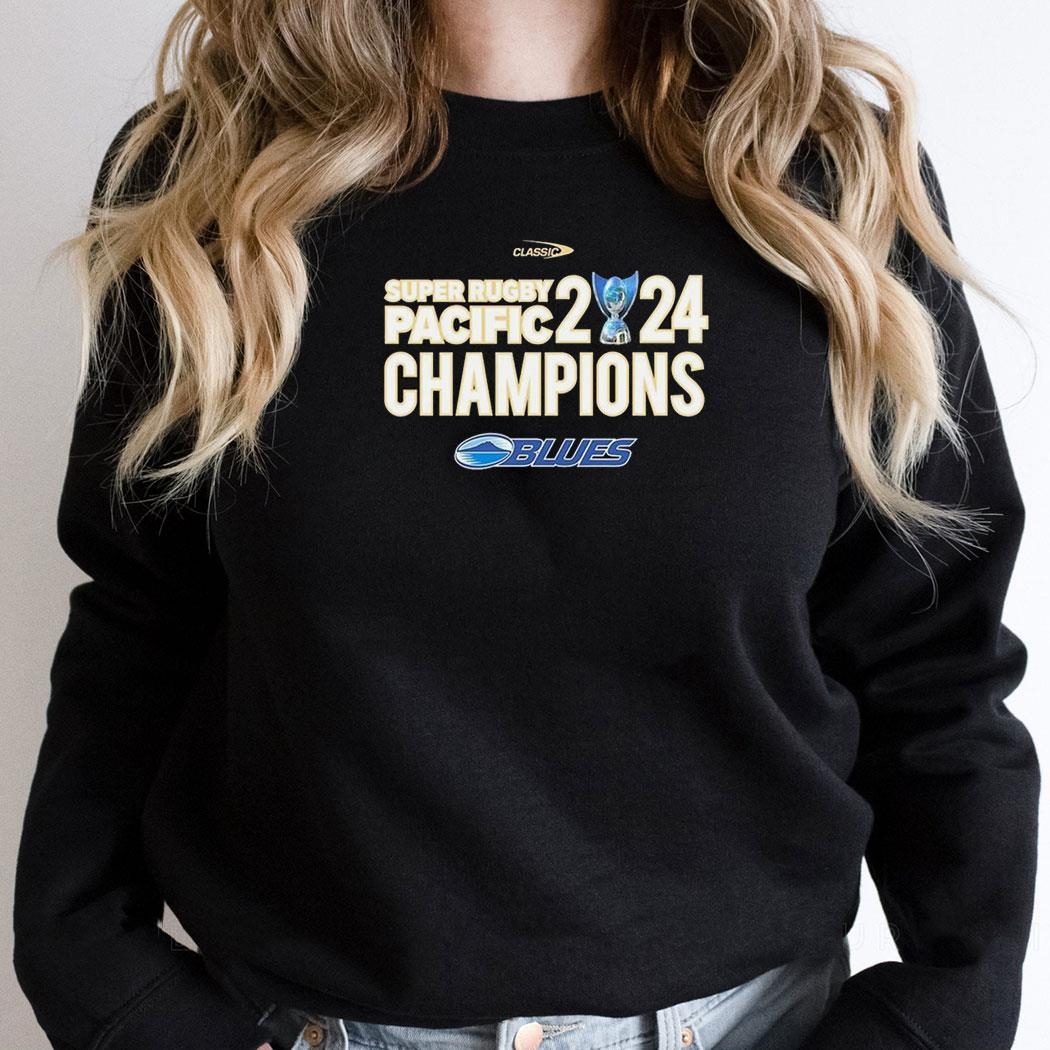 Blues Rugby Union Team 2024 Super Rugby Pacific Champions Skyline Shirt Hoodie