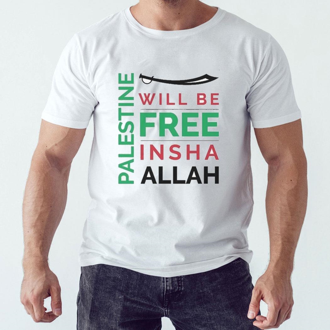 Palestine Will Be Free Inshallah Knife I Support For Palestine Shirt Hoodie