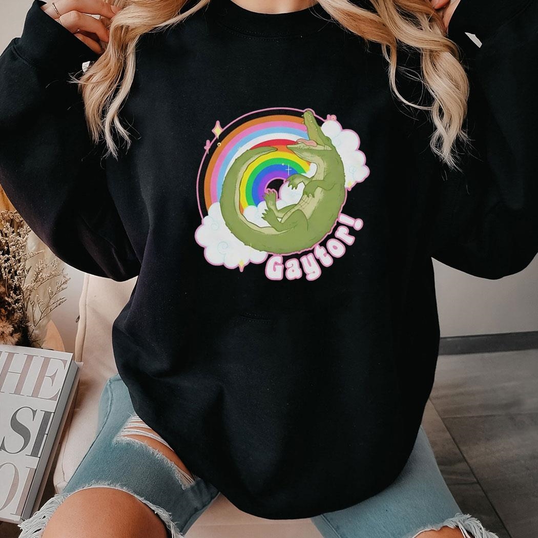 Gaytor Gator Rainbow Tee Hoodie