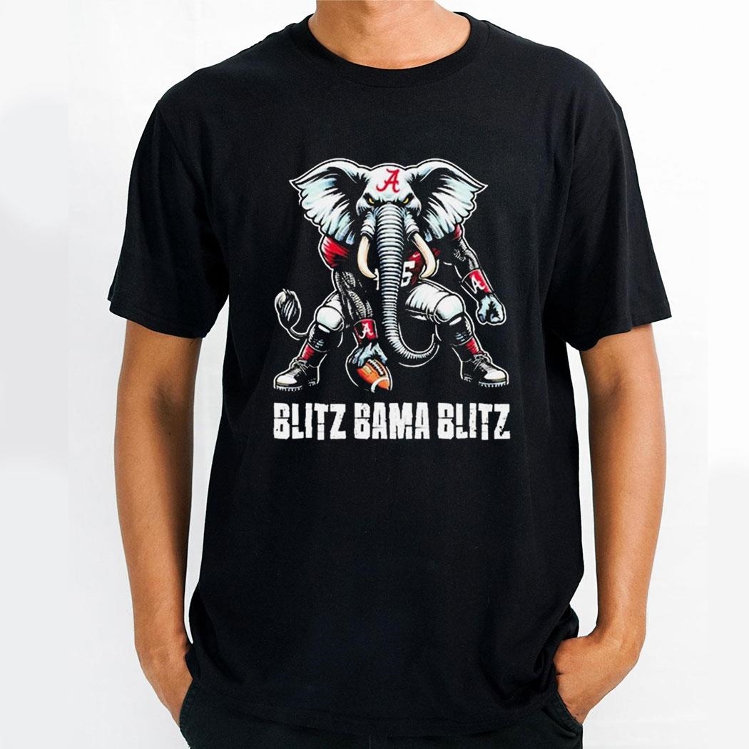 Willie And Chad Blitz Bama Blitz Alabama Crimson Tide Muscular Elephant Mascot Shirt