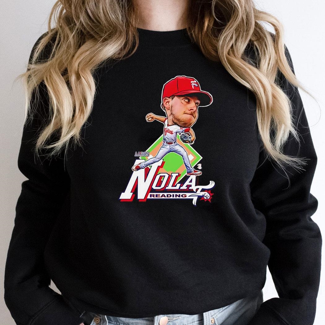 Aaron Nola Philadelphia Phillies Caricature Big Head Reading Shirt