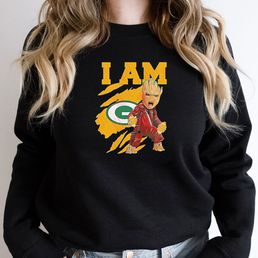 Groot I Am Green Bay Packers Logo Shirt Hoodie