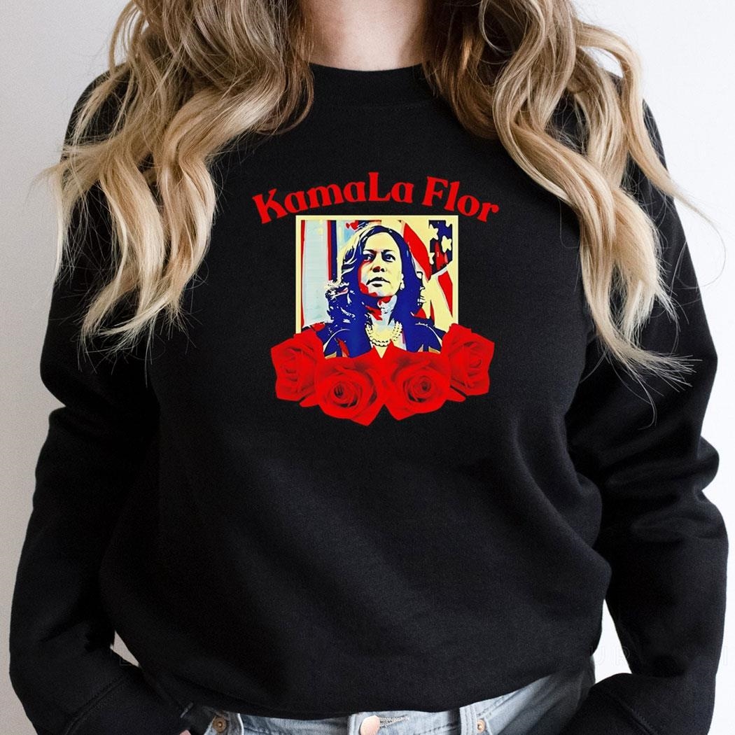 Kamala Harris With Roses Kamala Flor Shirt