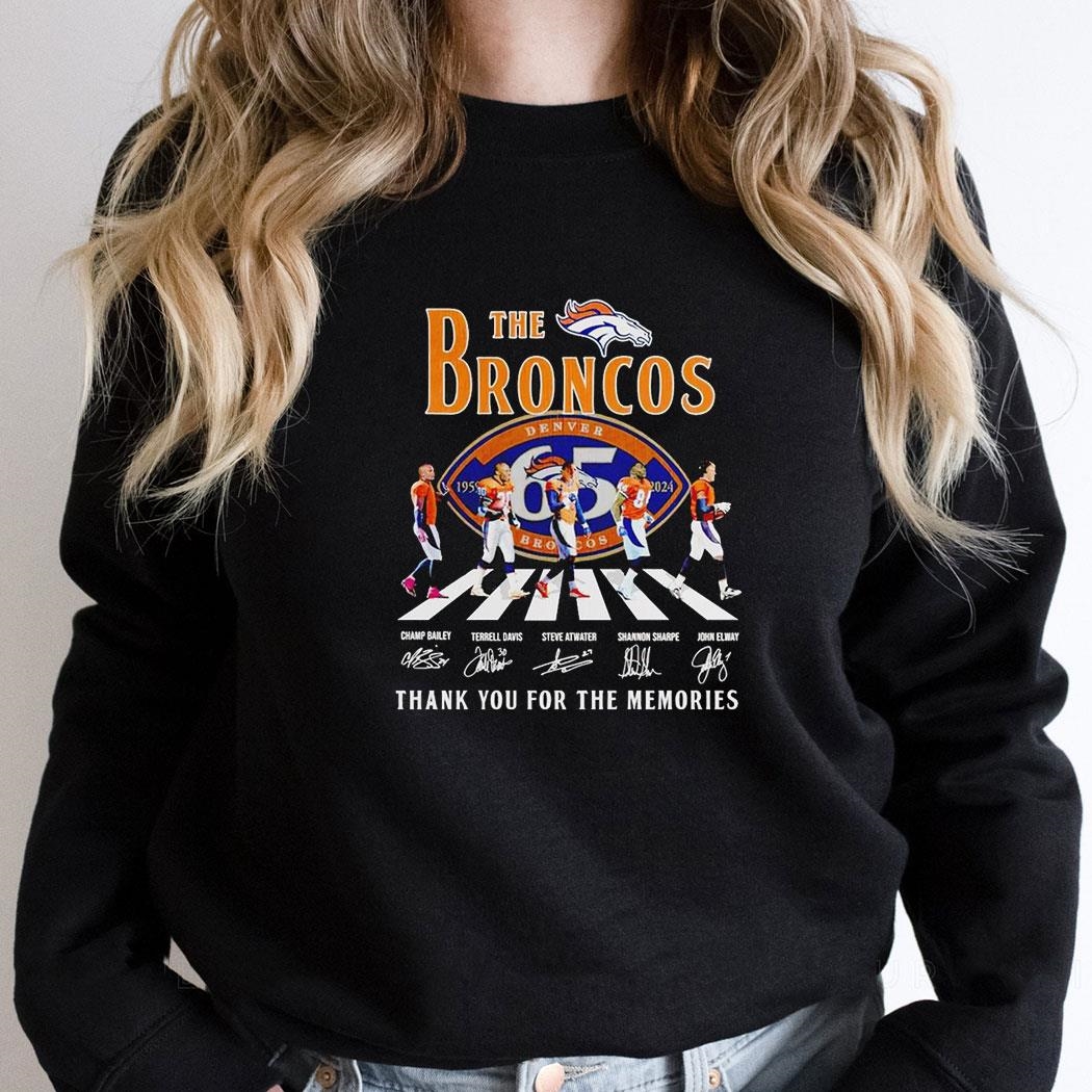 The Denver Broncos Nfl Abbey Road Thank You For The Memories Signatures Shirt