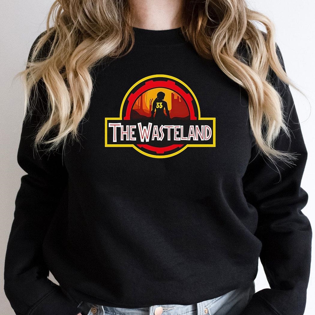 The Wasteland Fallout In The Style Of The Jurassic Park Logo Shirt Hoodie