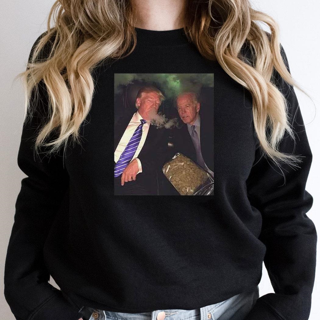 Trump And Biden Smoking Weed Shirthoodie